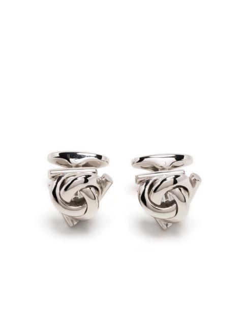 FERRAGAMO knot-detail silver-tone cufflinks