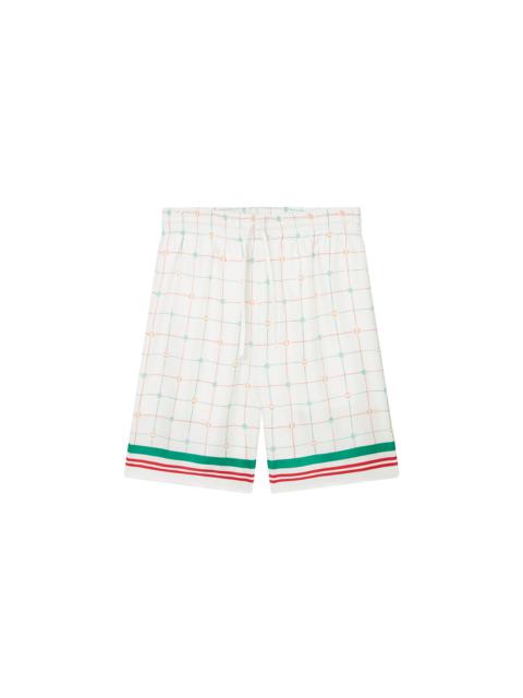 CASABLANCA Tennis Club Check Silk Shorts