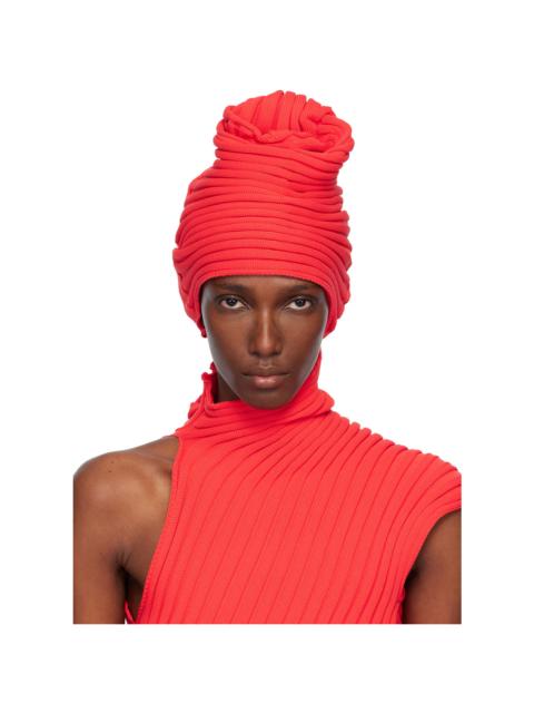 ISSEY MIYAKE Red Knit 'As It Is' Beanie