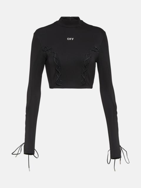 Off-White Logo laced cropped top