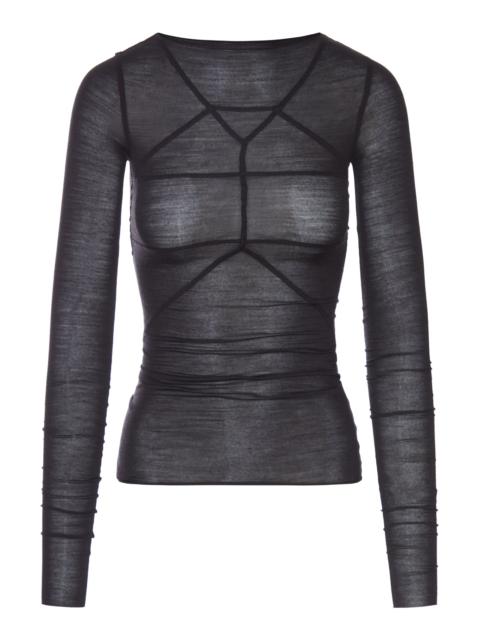 Rick Owens TEMPLE T-SHIRT IN WOOL AND SILK BLEND