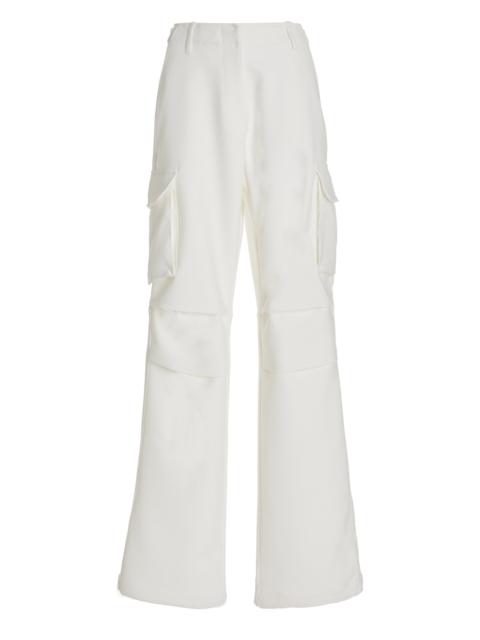 Wide-Leg Cargo Pants white