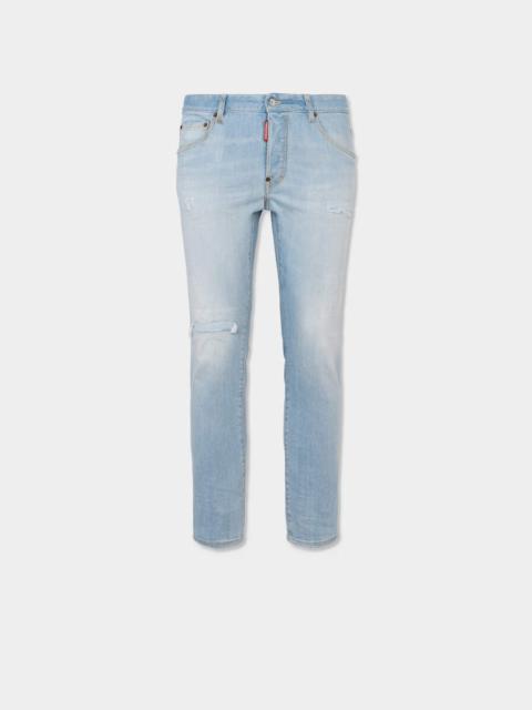 DSQUARED2 SUPER BLEACHED STRETCH SKATER JEANS