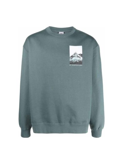 Nike Nike Back Photo Printing Round Neck Pullover Long Sleeves Navy Blue DJ1590-384