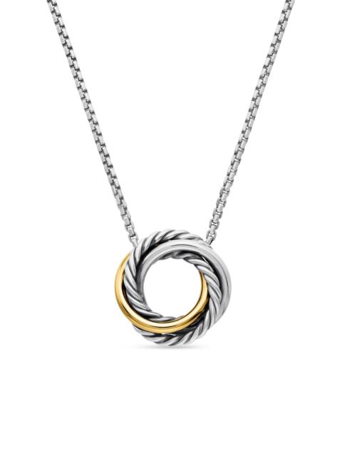 DAVID YURMAN Women's Crossover Pendant Necklace in Sterling Silver with 18K Yellow Gold, 14.5mm - Silver