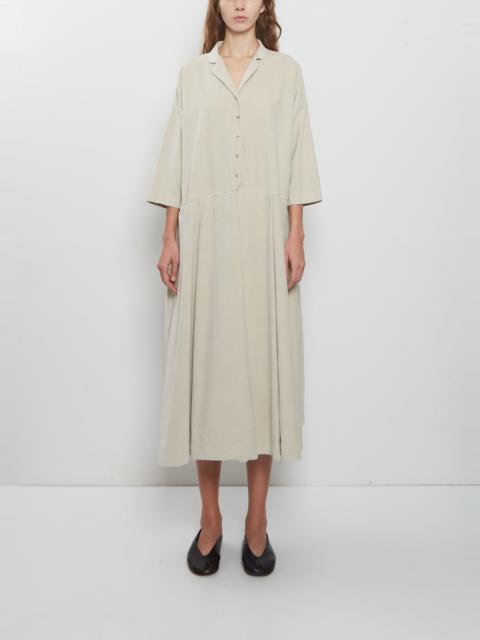 ALBUM DI FAMIGLIA Velvet Tailored Collar Dress — Oatmeal