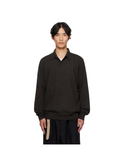 Maison Margiela Brown Suede Elbow Patch Polo