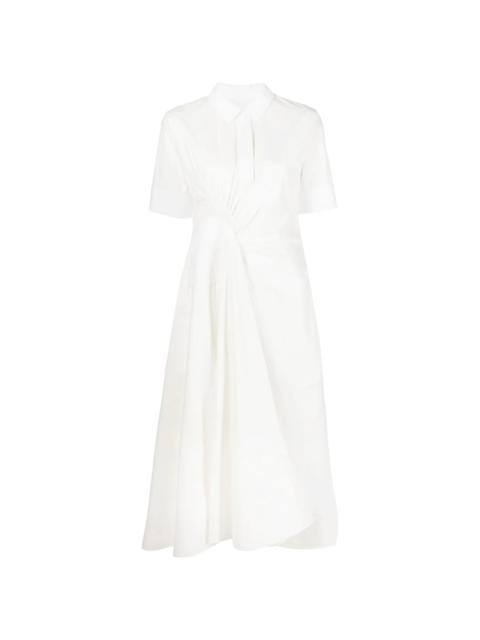Jil Sander ruched shirt midi dress