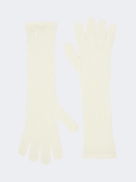 Max Mara JOCK Long cashmere gloves - IVORY