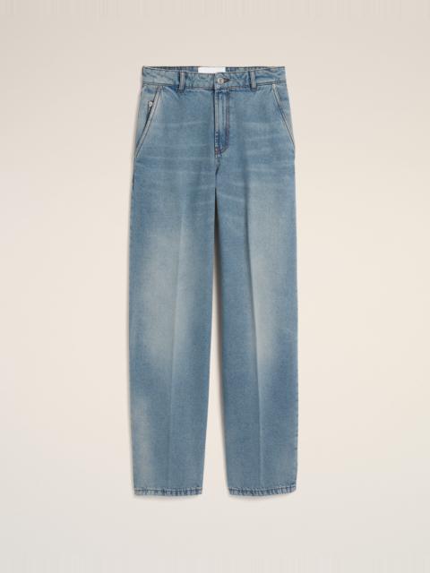 AMI Paris BLUE BALLOON-FIT COTTON JEANS