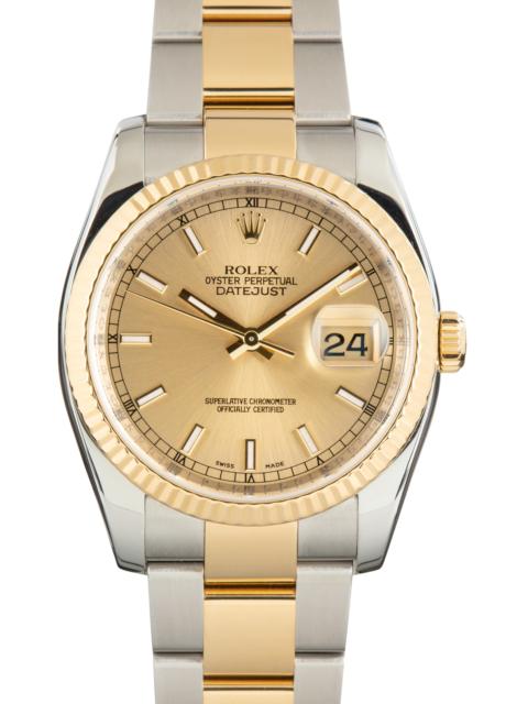 ROLEX Pre-Owned Rolex Datejust 36 Champagne Dial 116233 Oyster Band