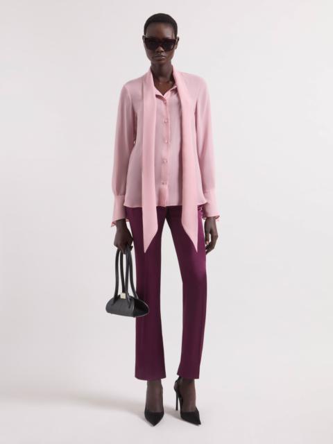 NINA RICCI Pink Lavallière Silk Shirt