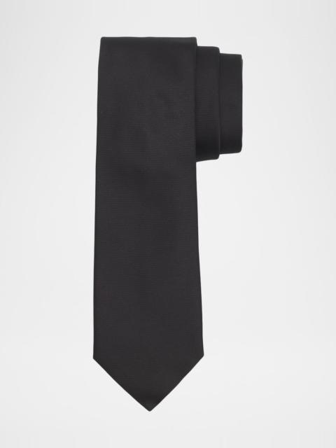 Canali Men & apos;s Solid Silk Twill Tie