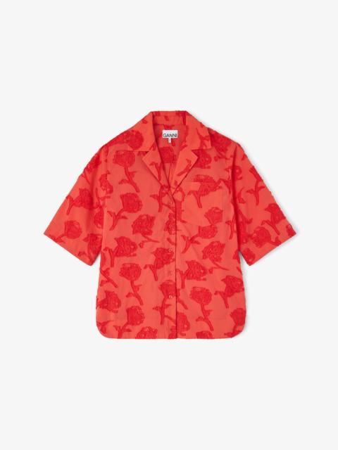 GANNI SHIRT IN RED FIL COUPE