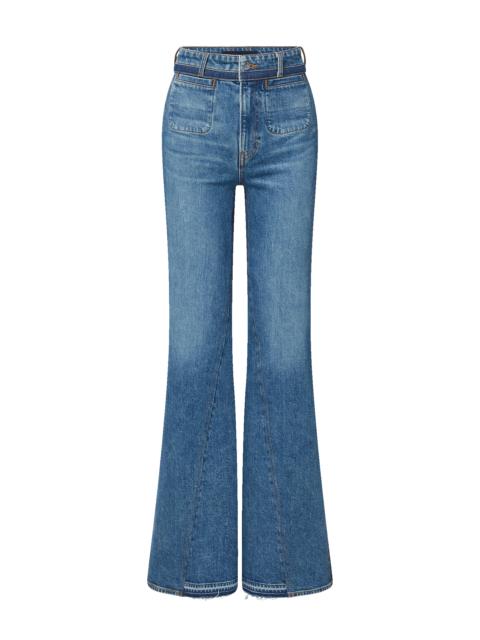 VERONICA BEARD CROSBIE COLOR-BLOCK SLIM WIDE-LEG JEAN