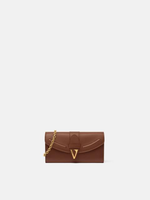 VERSACE V Leather Wallet On Chain