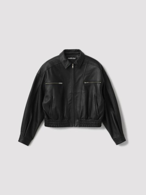 WOMENS LEATHER BOMBER JACKET