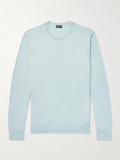 ZEGNA Mulberry Silk, Cashmere and Linen-Blend Sweater