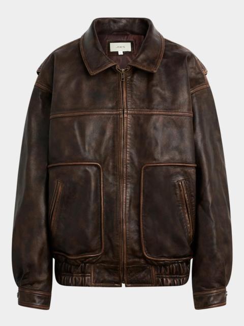 Joe's Jeans Luca Exposed-Seam Leather Jacket