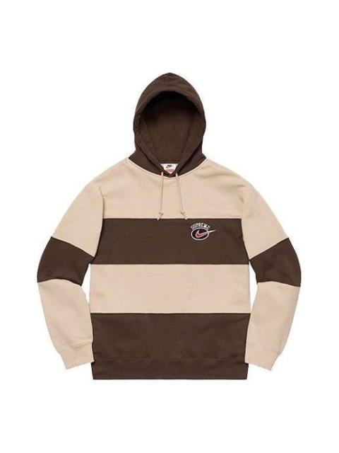 Supreme Supreme x Nike Stripe Hooded Sweatshirt 'Brown Tan' SUP-SS19-10153