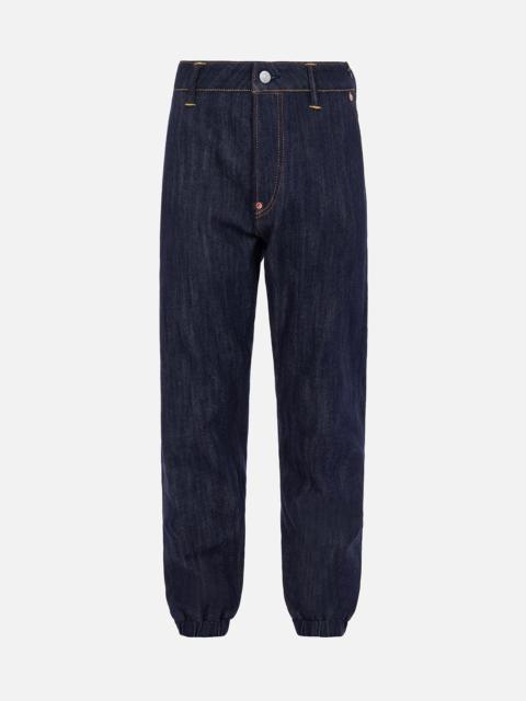 EVISU FORTUNE CAT STACKING DARUMA DAICOCK DENIM JOGGER PANTS