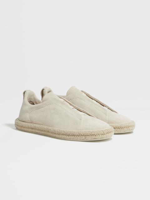 ZEGNA WHITE DEERSKIN TRIPLE STITCH™ ESPADRILLES