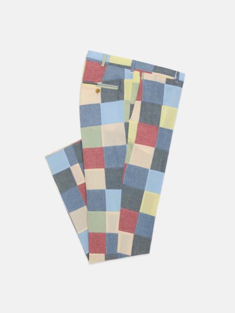J. PRESS MADE-IN-USA PATCHWORK COTTON CHAMBRAY TROUSER