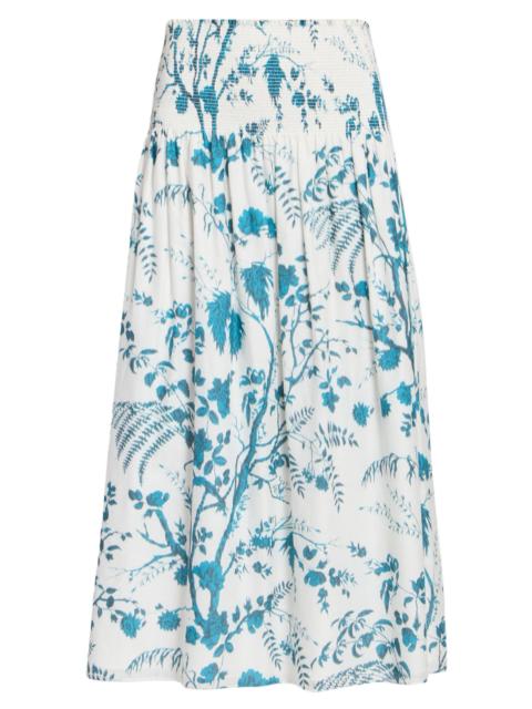 Erdem Women's Floral Cotton-Linen Midi Skirt - Wild Fern Botanical Dream