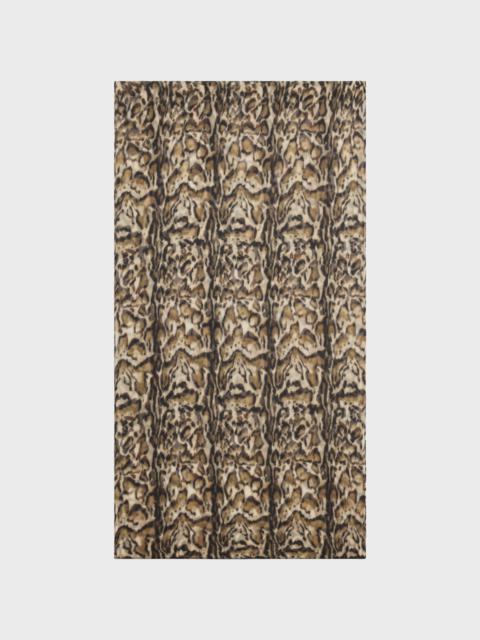 STOLE IN OCELOT-PRINT CASHMERE MUSLIN