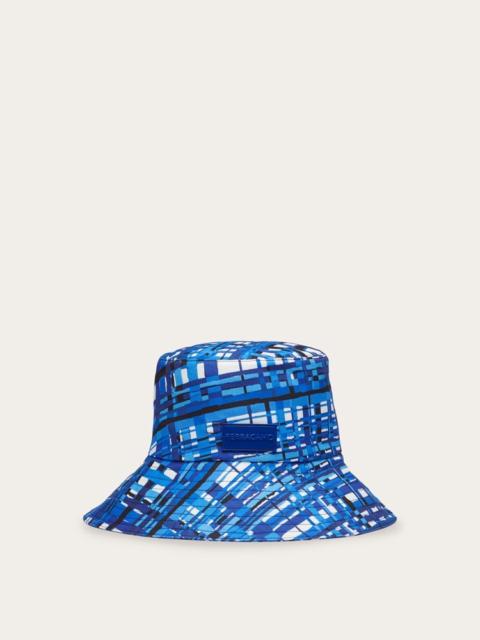 FERRAGAMO CHECK PRINT BUCKET HAT