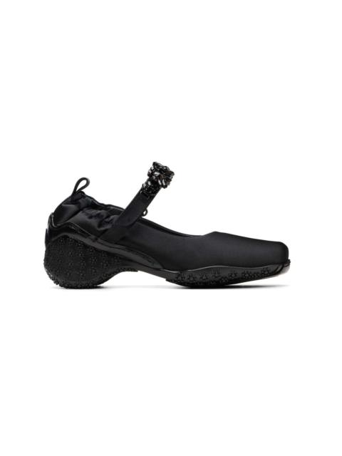 Simone Rocha Black Satin Turbo Ballet Runner Loafers