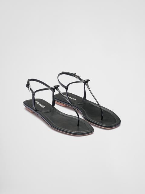 Patent leather thong sandals