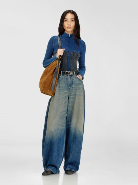 Diesel ZIP-UP CARDIGAN WITH TWO-TONE DENIM EFFECT