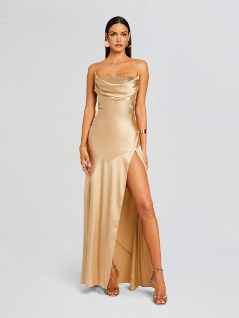 RETROFÊTE EMERY EMBELLISHED SILK DRESS