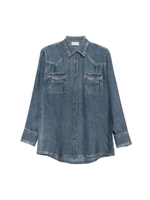 Pierre-Louis Mascia Denim print silk shirt