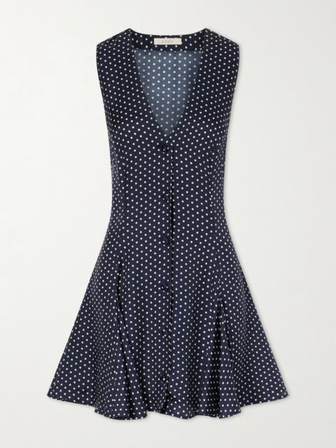 DÔEN Aubrey Polka-dot Silk-blend Twill Mini Dress