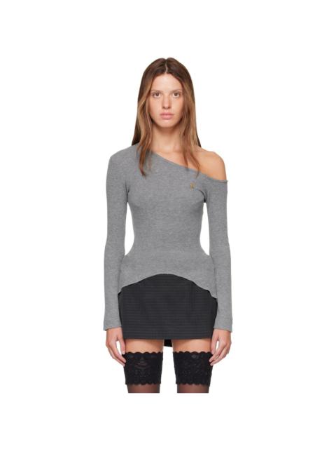 Vivienne Westwood Gray Long Sleeve Orgy Shoulder T-shirt