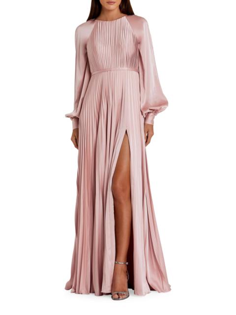 MAC DUGGAL Women's Ieena Pleated A-Line Chiffon Gown - Blush
