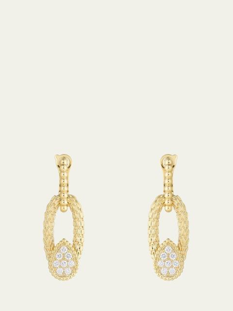 Boucheron Serpent Boheme 18K Yellow Gold Diamond Pendant Earrings