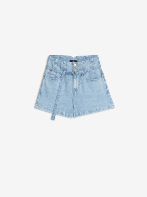 7 For All Mankind BELTED SHORT in Linen