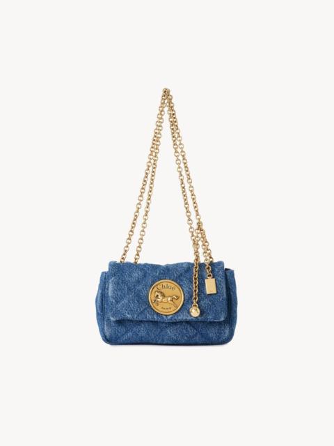 Chloé SMALL CHLOÉ HERITAGE SHOULDER BAG IN DENIM