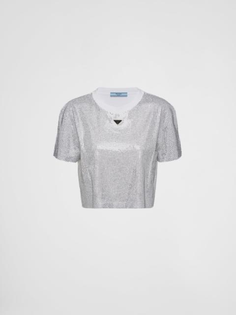 Prada Embroidered jersey T-shirt