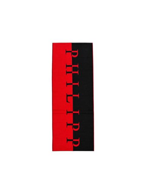 PHILIPP PLEIN logo-intarsia knitted scarf