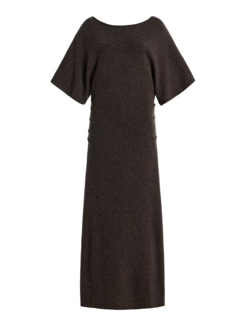 STAUD Amelie Wool-Blend Midi Sweater Dress brown