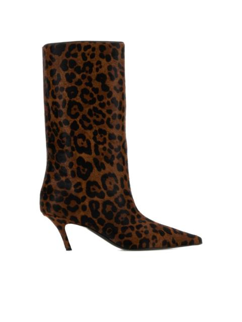Amina Muaddi 60mm Fiona animal-print boots