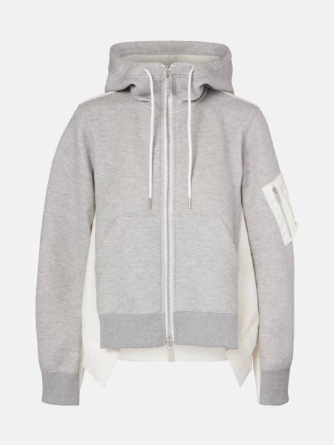 sacai Paneled zip-up hoodie