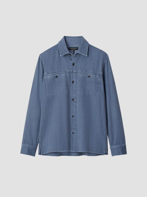rag & bone Men's Overdyed Cotton Workwear Shirt - Worn Indigo