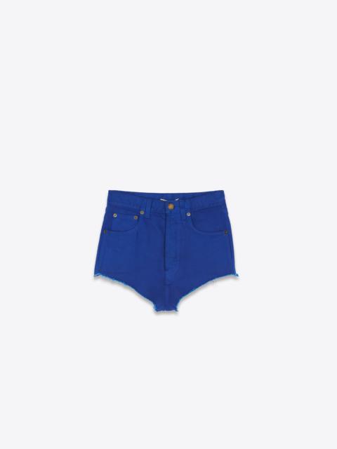 SAINT LAURENT high-waisted shorts in lapis blue rinse denim