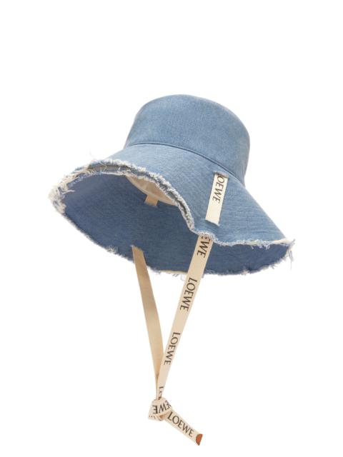 Loewe Frayed fisherman hat in denim and calfskin