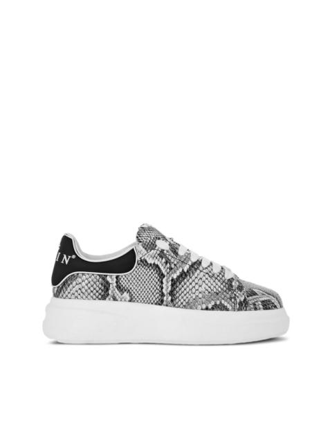 PHILIPP PLEIN Roccia python-print low-top sneakers
